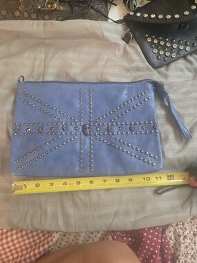 Studded Blue/Purple Wristlet Clutch